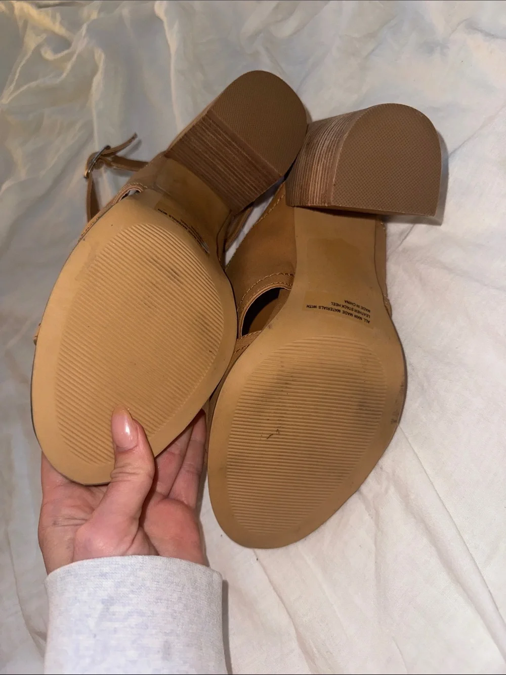 Dolce Vita dv Women’s Tan Block Heel Booties Open-Toe Sandals